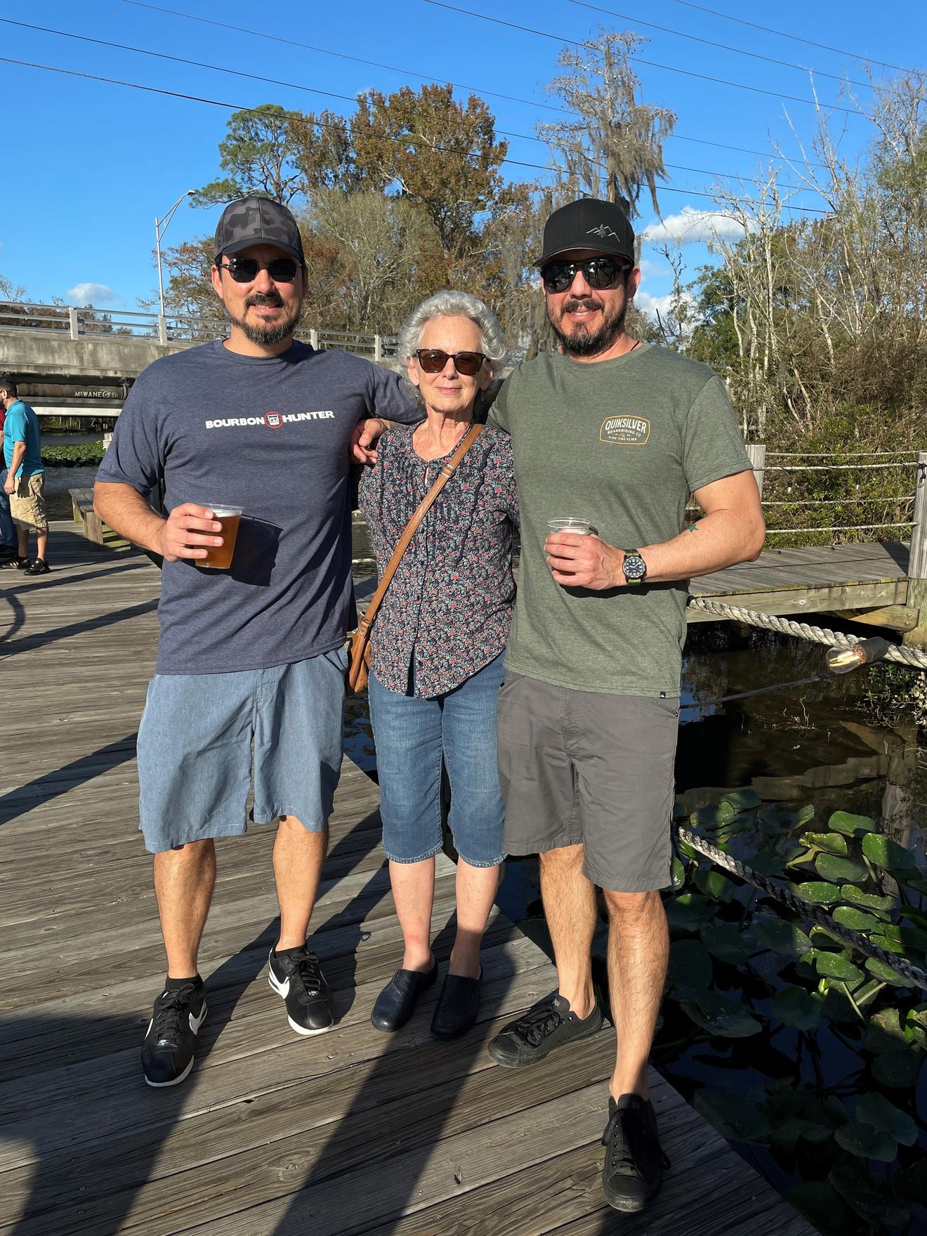 David pictured with Mother and Brother