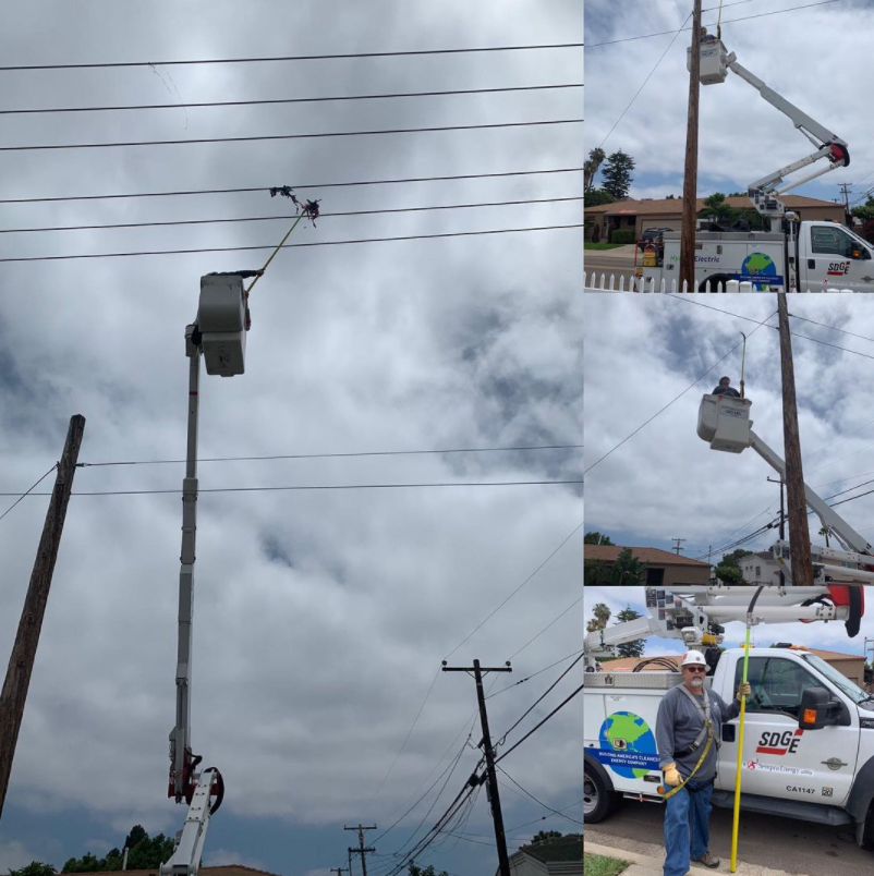 metallic balloons stuck in power lines