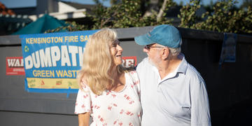 Bev Barrett and Terrence Frey at Kensington Dumpathon event.  