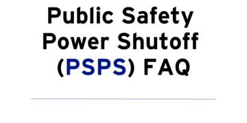 FAQ: Public Safety Power Shutoffs