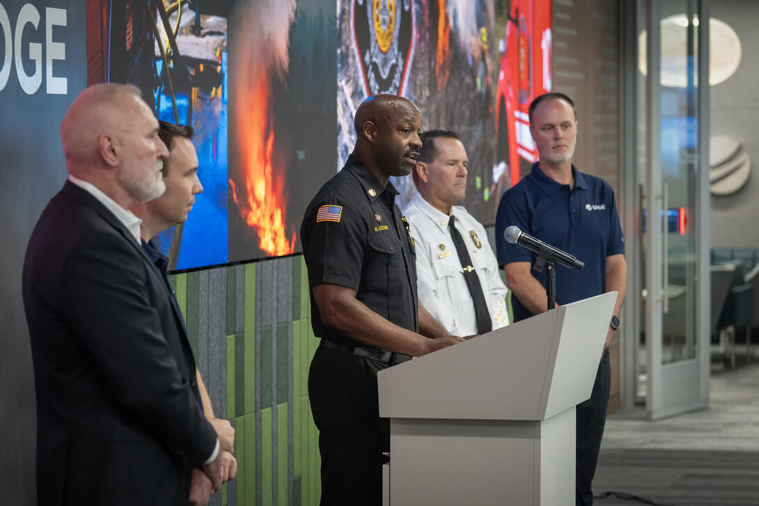 Chief Logan providing remarks